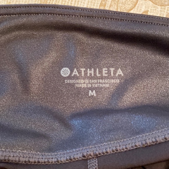 Athleta Elation High Rise Gray Silver Shimmer Leggings M - Picture 5 of 13